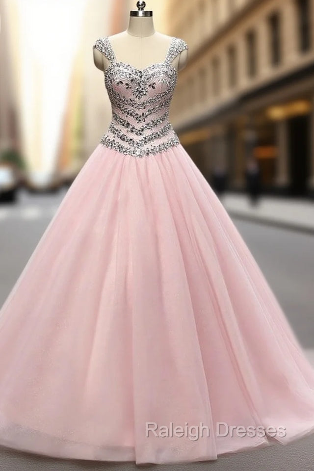 Blush Pink Ball Gown Crystal Beading Sequins Quinceanera Dresses Main image