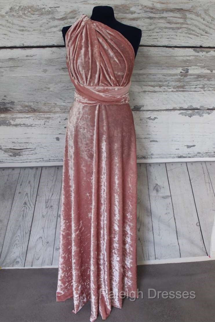 Blush Pink Velvet Infinity Convertible Bridesmaid Dress Secondary image