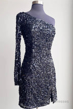 Bodycon One Shoulder Sequins Homecoming Dress