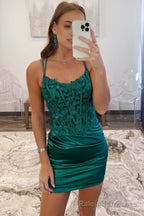 Bodycon Satin Double Straps Keyhole Back Homecoming Dress