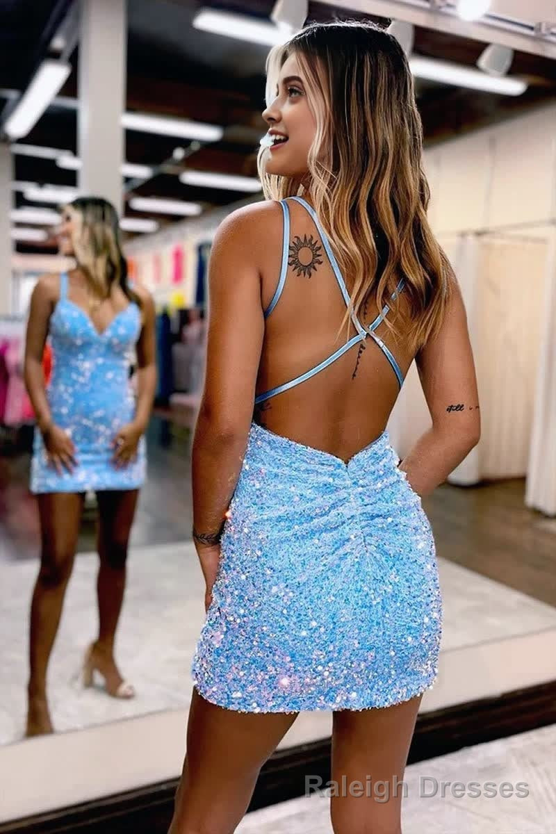 Bodycon V Neck Sequins Homecoming Dress Secondary image