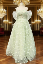Boho A-Line Sweetheart Green Floor-Length Quinceanera Dress With Petticoat