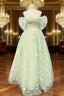Boho A-Line Sweetheart Green Floor-Length Quinceanera Dress With Petticoat