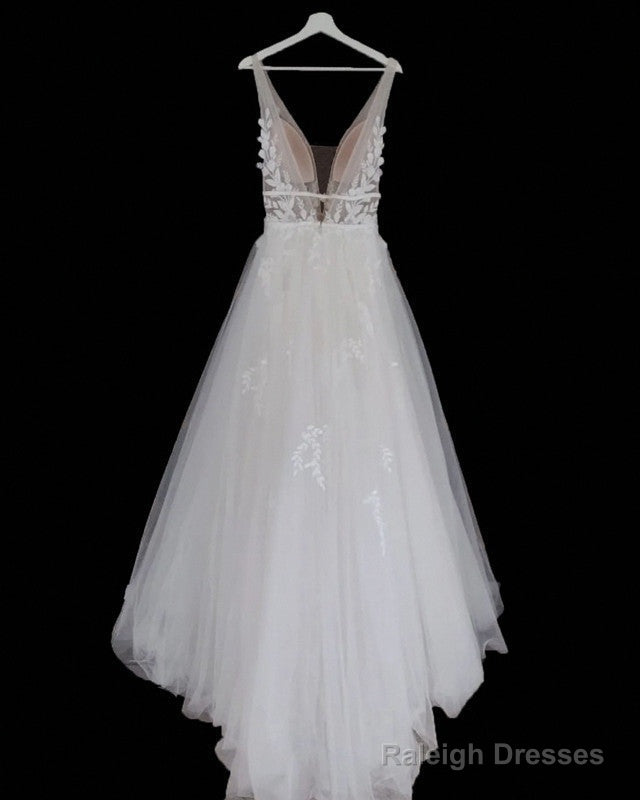 Boho Rustic Wedding Dress Tulle V Neck Embroidery Secondary image