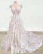 Boho Wedding Dress V Neck Lace Embroidery