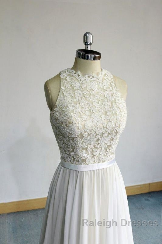 Eye-catching Lace Chiffon A Line Wedding Dresses