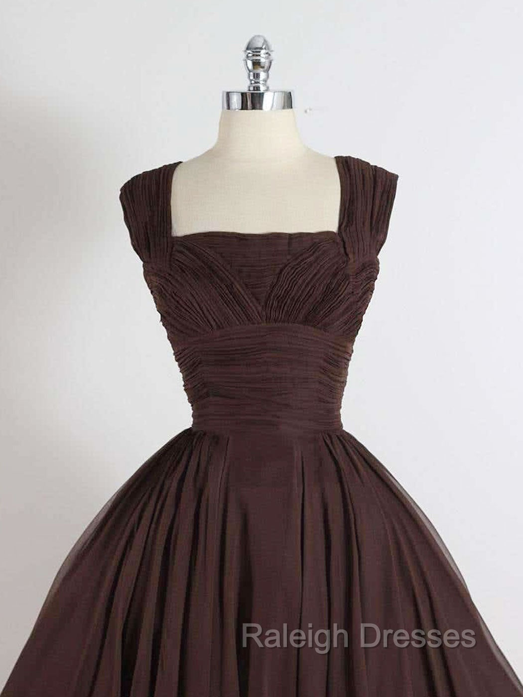Brown A-Line Short Prom Dresses, Brown Short Formal Dress