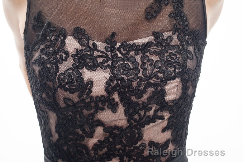 Brown And Black Memraid Appliques Backless Prom Dresses With Sash