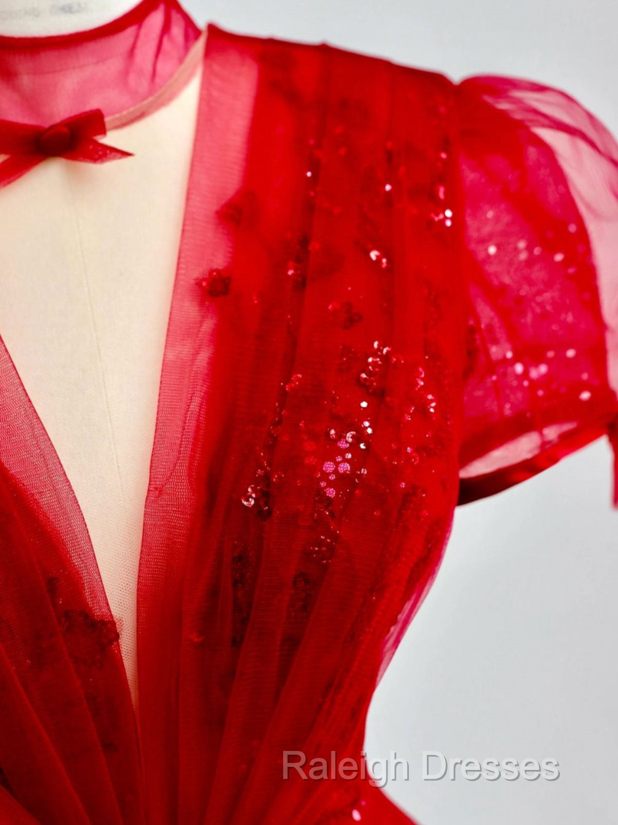 Burgundy A-Line Tulle Sequin Long Prom Dress, Burgundy Formal Dress