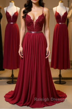 Burgundy A Line V Neck Backless Lace Tulle Long Prom Dress Burgundy Lace Prom Dress Burgundy Prom Dress