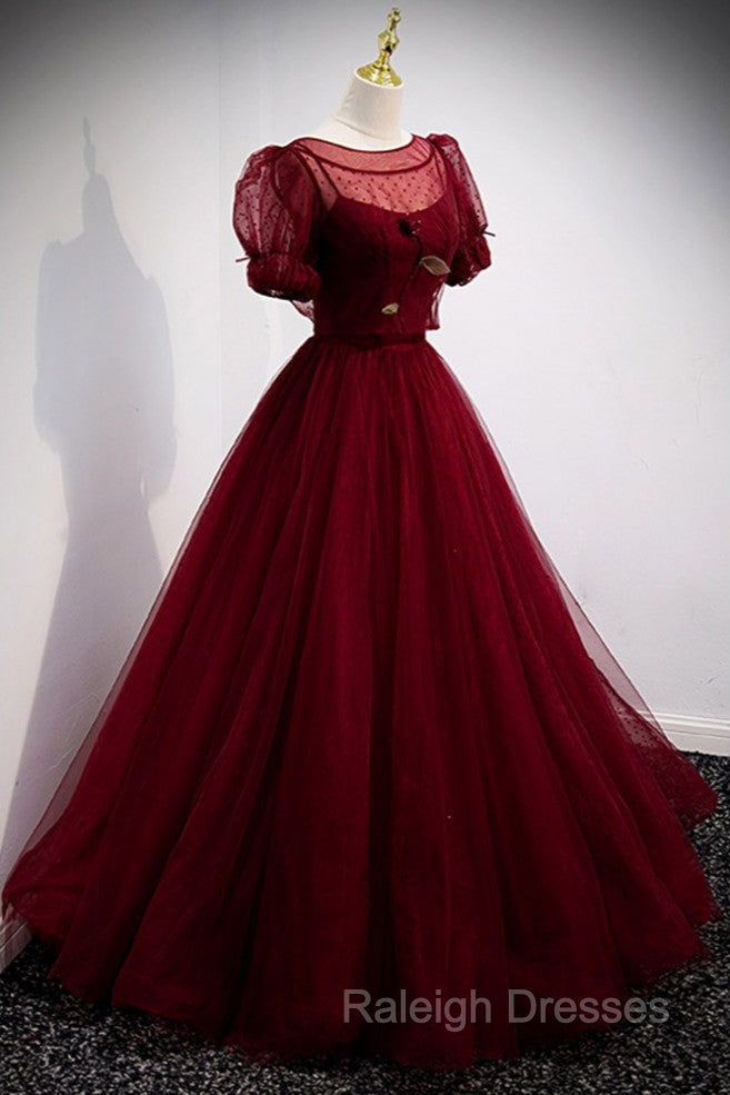 Burgundy Ballgown Long Prom Dress with Removable Jacket Secondary image