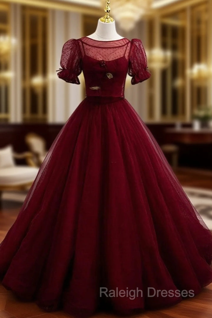 Burgundy Ballgown Long Prom Dress with Removable Jacket Main image