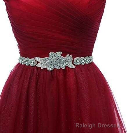 Burgundy Beaded Tulle New Style Prom Dress, Tulle Party Dress