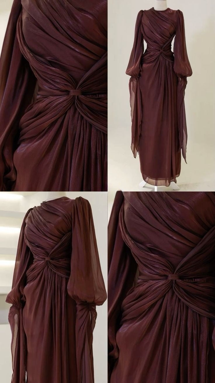 Burgundy Prom Dress A-Line Long Prom Gown
