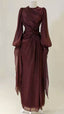 Burgundy Prom Dress A-Line Long Prom Gown