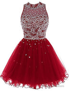 Burgundy Homecoming Dress Beading