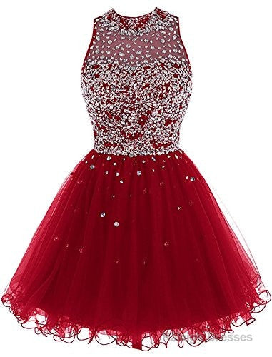 Burgundy Homecoming Dress Beading