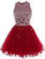 Burgundy Homecoming Dress Beading