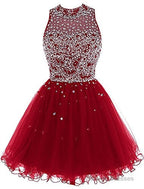 Burgundy Homecoming Dresses Beading