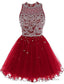 Burgundy Homecoming Dresses Beading