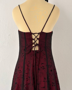 Vintage Burgundy A-Line Spaghetti Straps Prom Dresses Long Prom Dresses