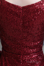 Long Sleeve V Neck Floor Length Crystal Beaded Sequins Mermaid Prom Dresses