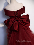 Burgundy Mermaid Long Prom Dress, Burgundy Formal Prom Dresses