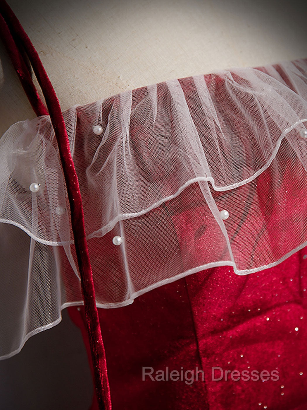 Burgundy Mermaid Long Prom Dress, Velvet Long Formal Dresses