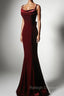 Burgundy Mermaid Long Prom Dresses, Wine Red Long Mermaid Formal Prom Dresses