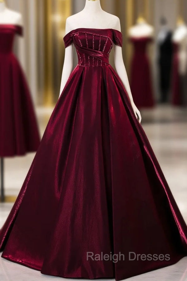 Burgundy Off the Shoulder Beading Quinceanera Dress Main image
