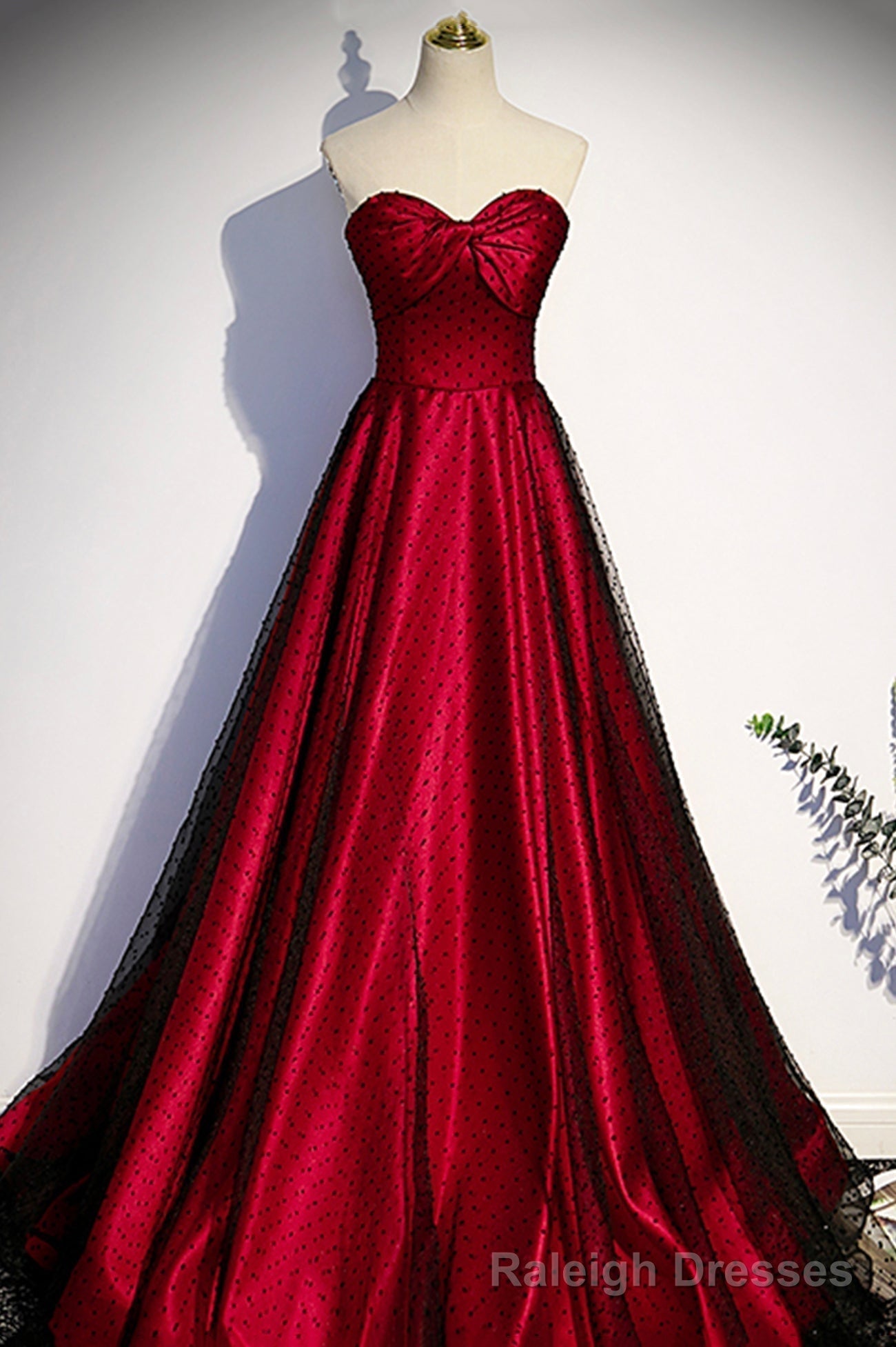 Burgundy Satin Tulle Long Prom Dress, Off the Shoulder Formal Prom Dress