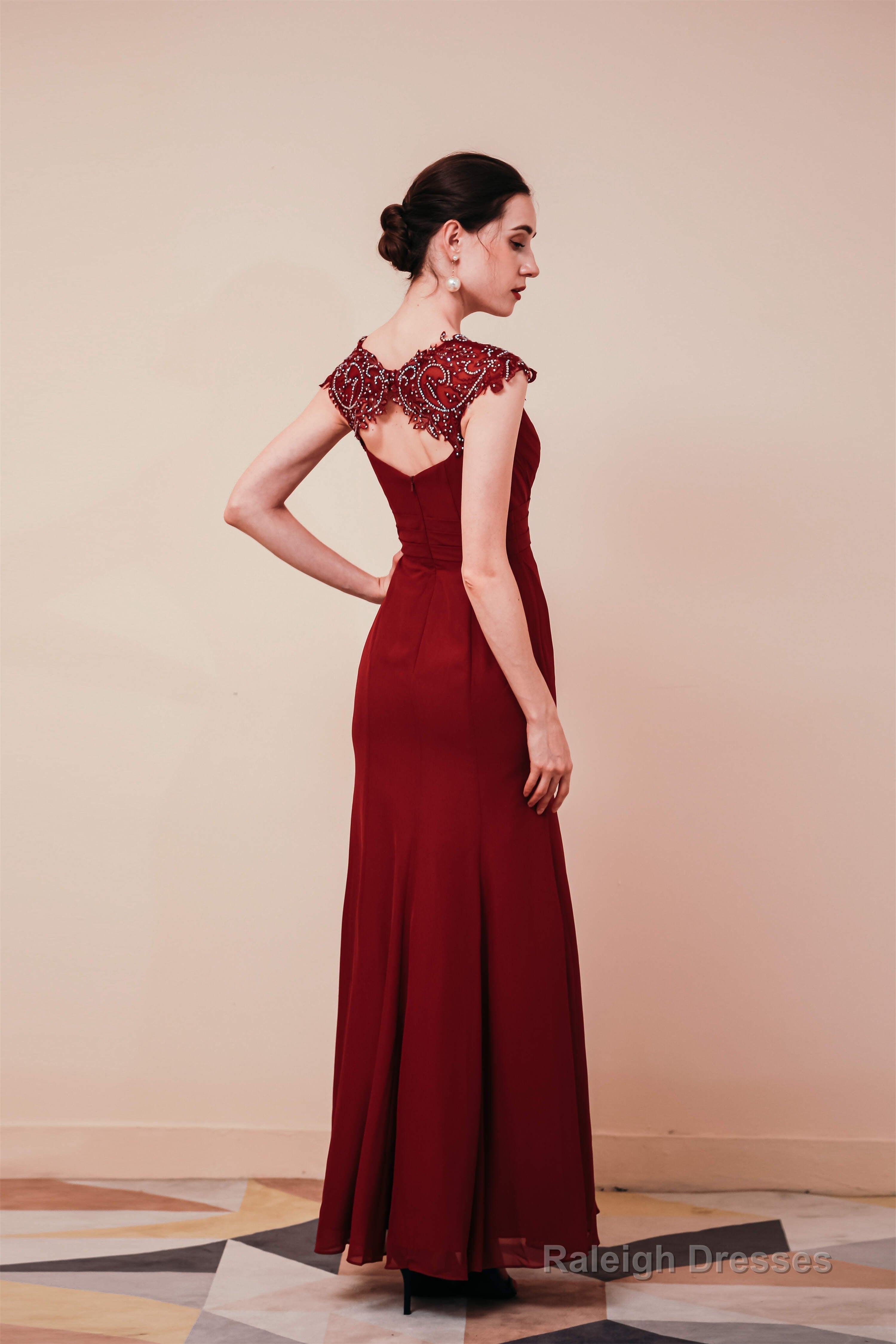 Side Split Mermaid Long Open Back Prom Dresses