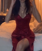 Burgundy Strapless Prom Dresses Long Prom Dresses With Slit