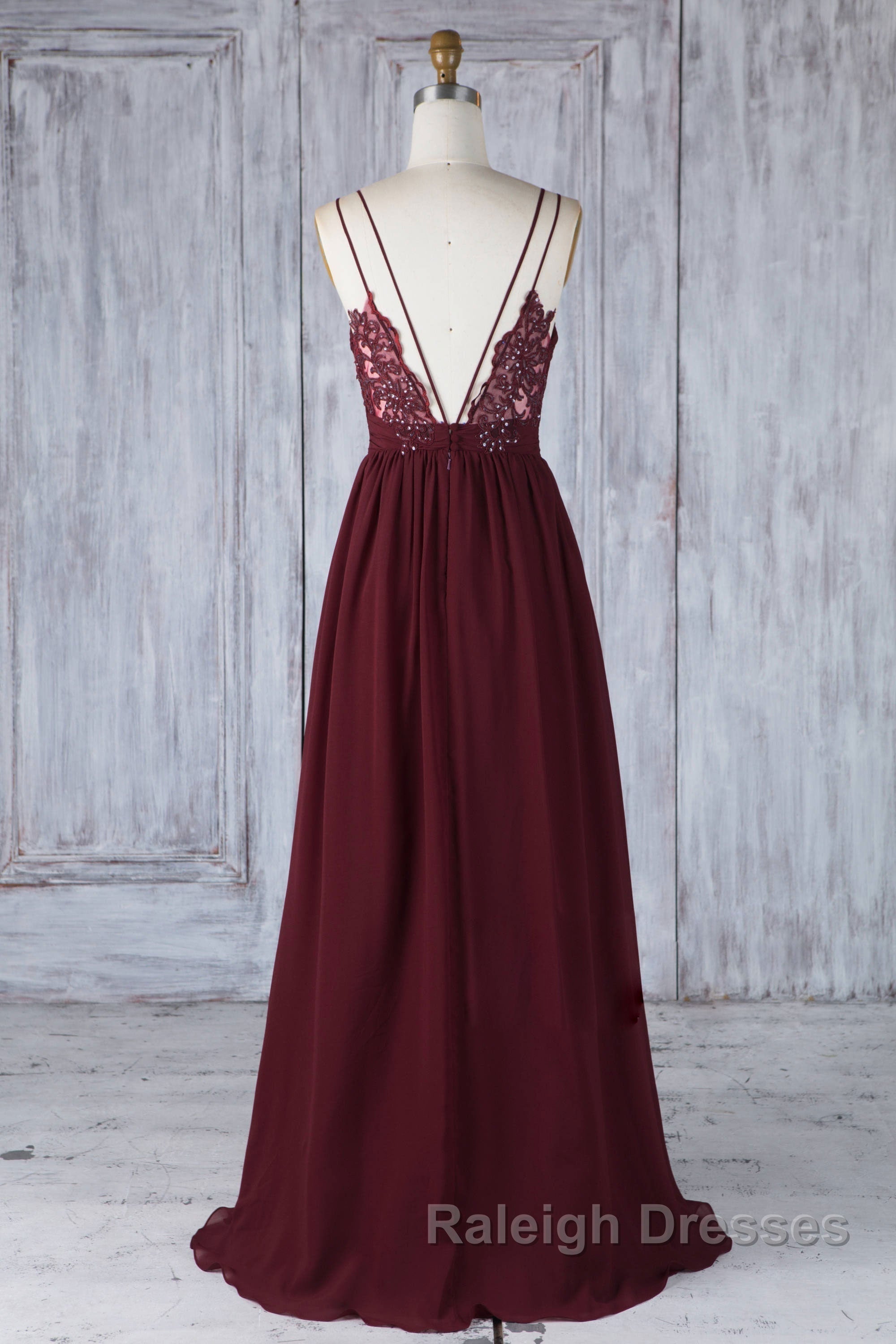 Burgundy tulle lace Prom Dresses Long burgundy lace Prom Dresses