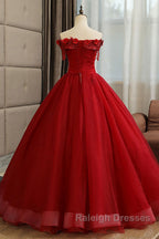 Burgundy tulle lace Prom Dresses Long burgundy tulle Prom Dresses