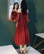 Burgundy Tulle Sequin Short Prom Dresses Burgundy Prom Dresses