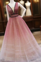 Burgundy V Neck Tulle Long Prom Dress Burgundy Long Prom Dress