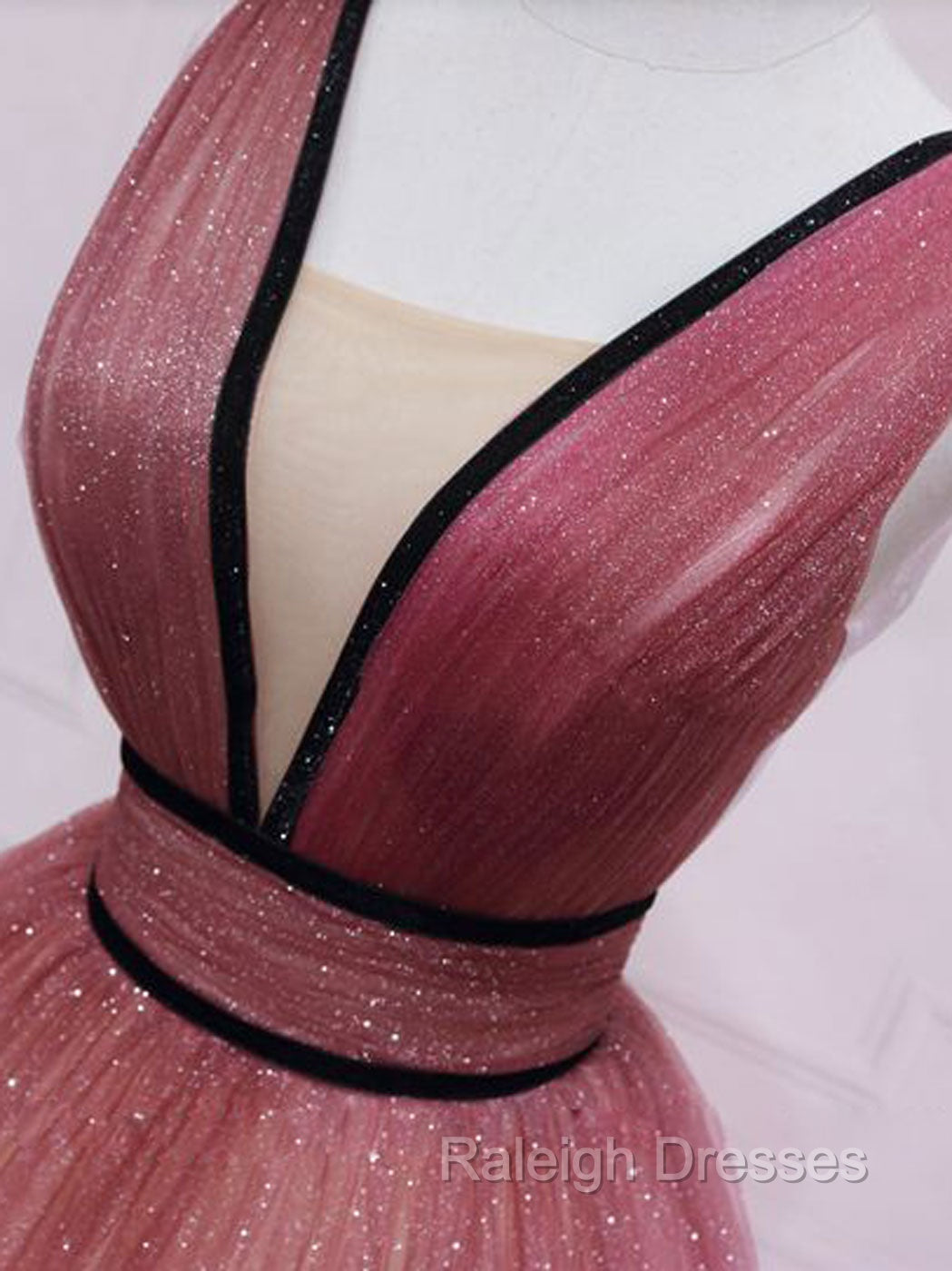 Burgundy V Neck Tulle Long Prom Dress Burgundy Long Evening Dress