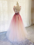 Burgundy V Neck Tulle Sequin Long Formal Prom Dress Burgundy Formal Dress