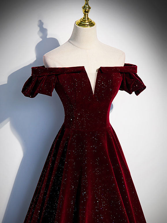 Burgundy Velvet Long Prom Dresses Burgundy Long Prom Dresses