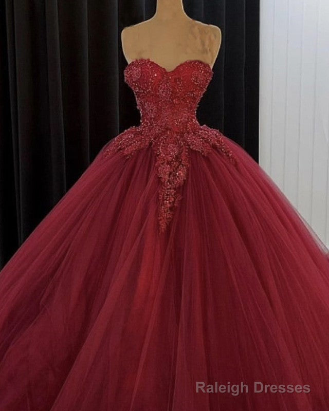 Burgundy Wedding Dresses Sweetheart Ball Gown Secondary image