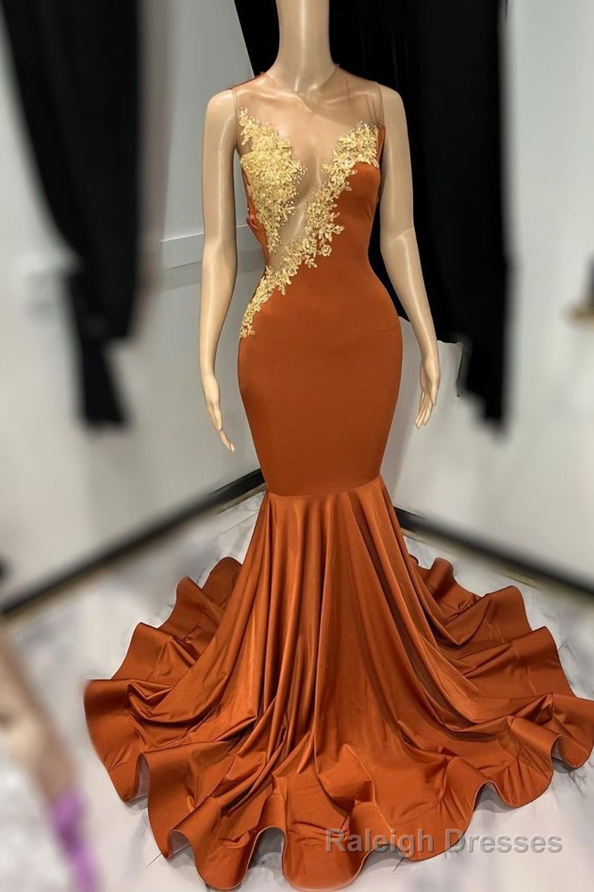 Burnt Orange Mermaid Evening Dresses Long Special Occasion Dress Main image