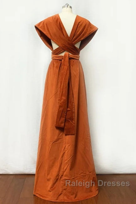 Burnt Orange Satin Multi-Way Bridesmaid Dress