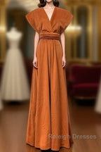 Burnt Orange Satin Multi-Way Bridesmaid Dresses
