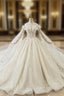 Buy High Quality Bling Bling Off The Shoulder Long Sleeves Sequin Tulle Huate Couture Wedding Dress For