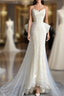 Buyishang Wedding Dresses A Line Notch lapel collar Long Sleeve Court Train Satin Bridal Gown With Solid Color