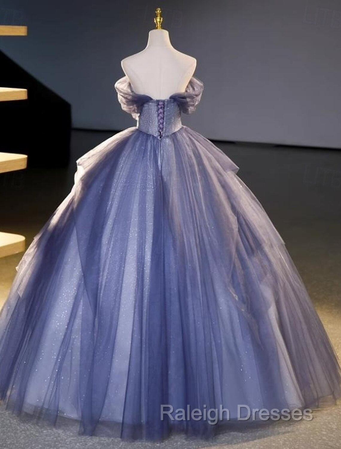 Buyishang Wedding Dresses Ball Gown Off Shoulder Short Sleeve Floor Length Organza Bridal Gowns With Beading