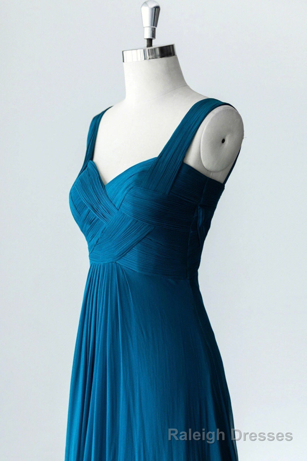 Blue Chiffon Long A-Line Prom Dress, A-Line Evening Dress Party Dress