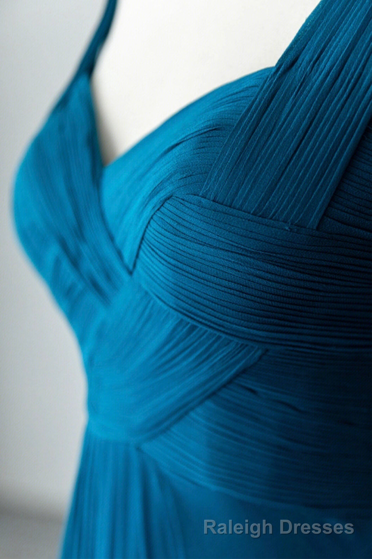 Blue Chiffon Long A-Line Prom Dress, A-Line Evening Dress Party Dress