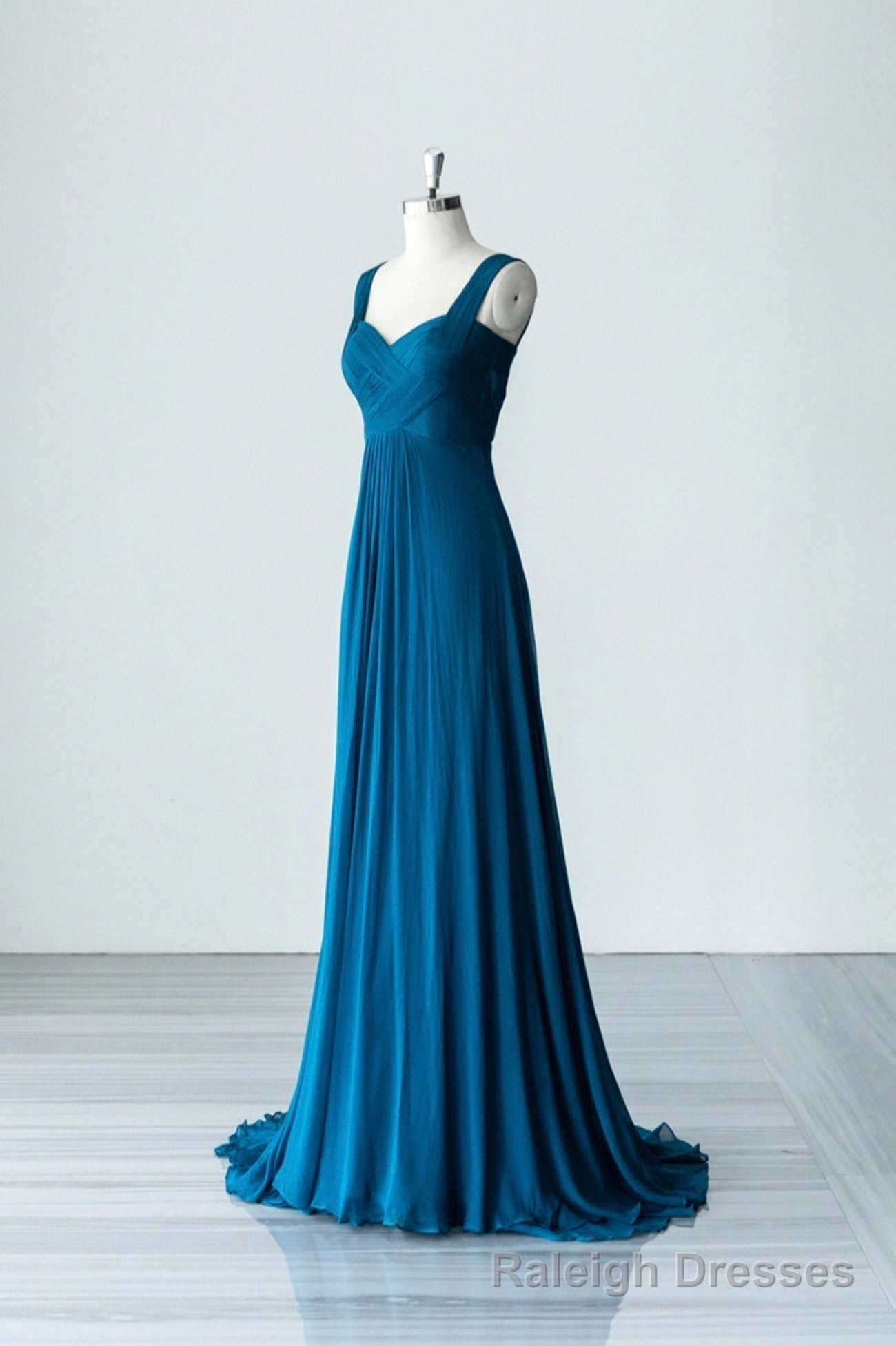 Blue Chiffon Long A-Line Prom Dress, A-Line Evening Dress Party Dress Secondary image